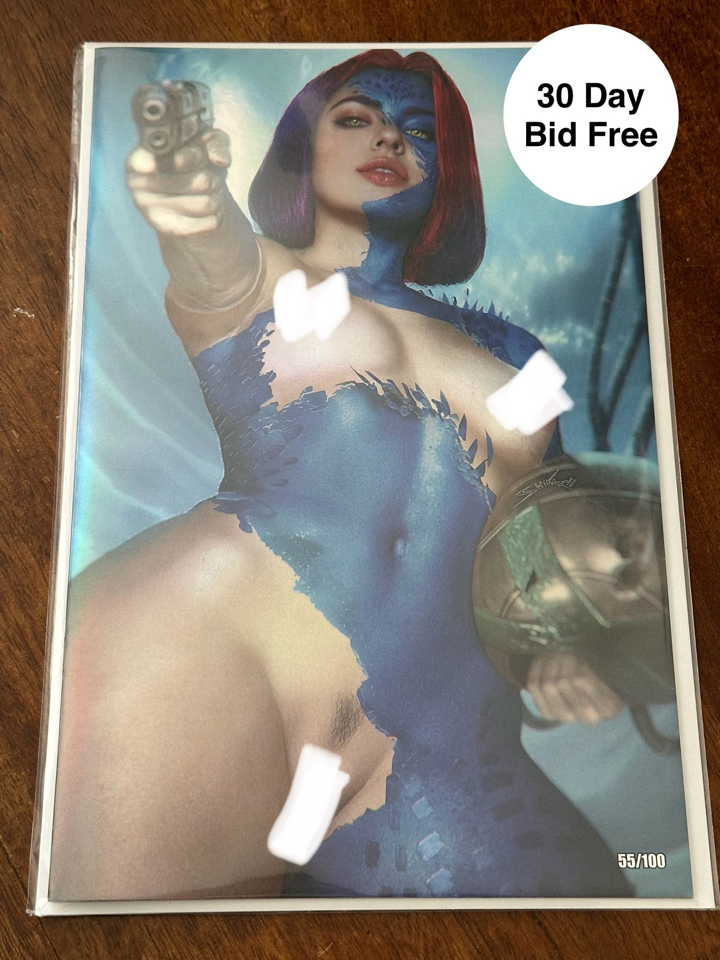 Brand New / FOIL Power Hour #3 Preview - Shikarii - Mystique/Raven Misprint Nude Virgin